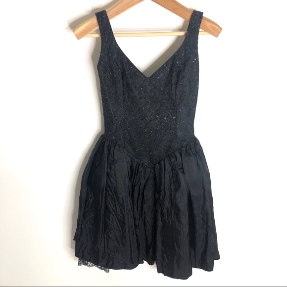 Gunne Sax Dresses & Skirts - Gunne Sax Black Beaded 80s Cocktail Dress